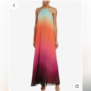 For The Republic Pleated Gradient Maxi Dress